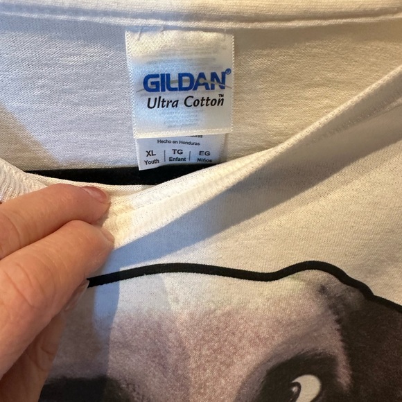 GILDAN Boys Size Extra Large White & Black Short Sleeve Tee Shirt Dog Gr… - Picture 4 of 4